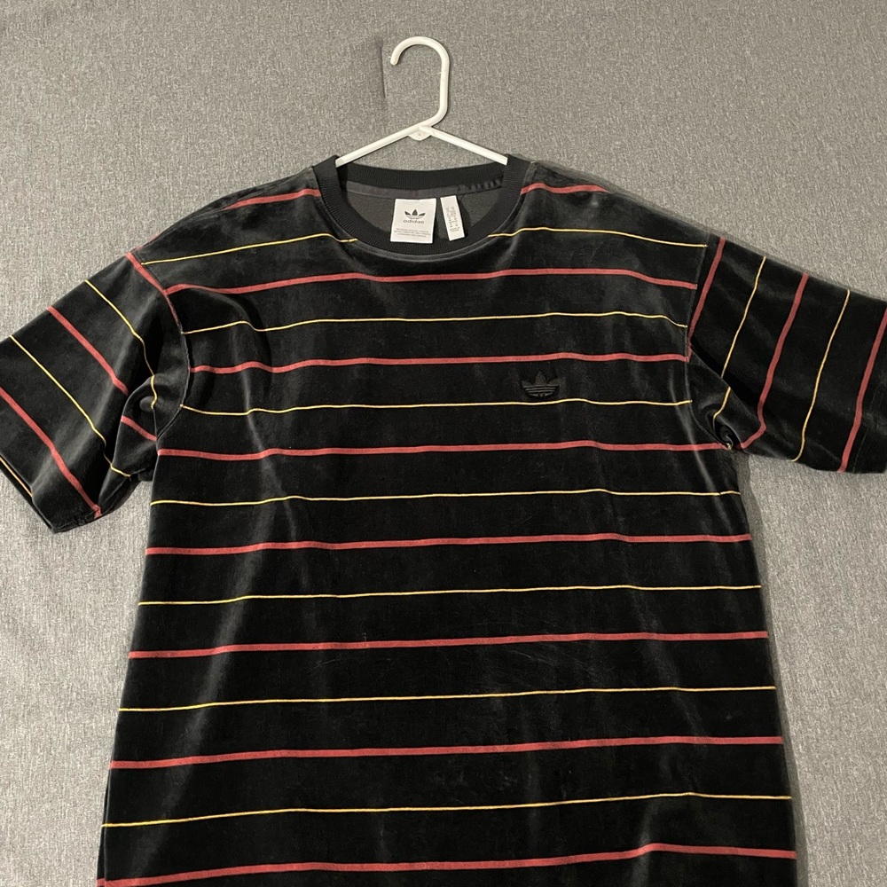 Adidas Men's Black Striped T-Shirt